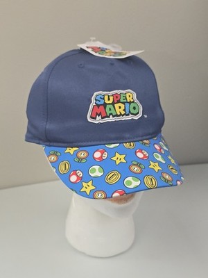 Nintendo Super Mario Bros Youth Snapback Hat All Over Power Up Print OSFM 