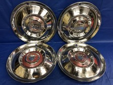 Vintage Set Of 4 1955 Mercury 15" Hubcaps