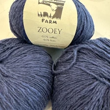 Juniper Moon Farm Zooey Color #11-Mainsail Cotton/Linen yarn Lot of (3)