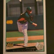 Topps 2009 Trevor Cahill #403 Rookie Oakland Athletics MLB Baseball Card. rookie card picture