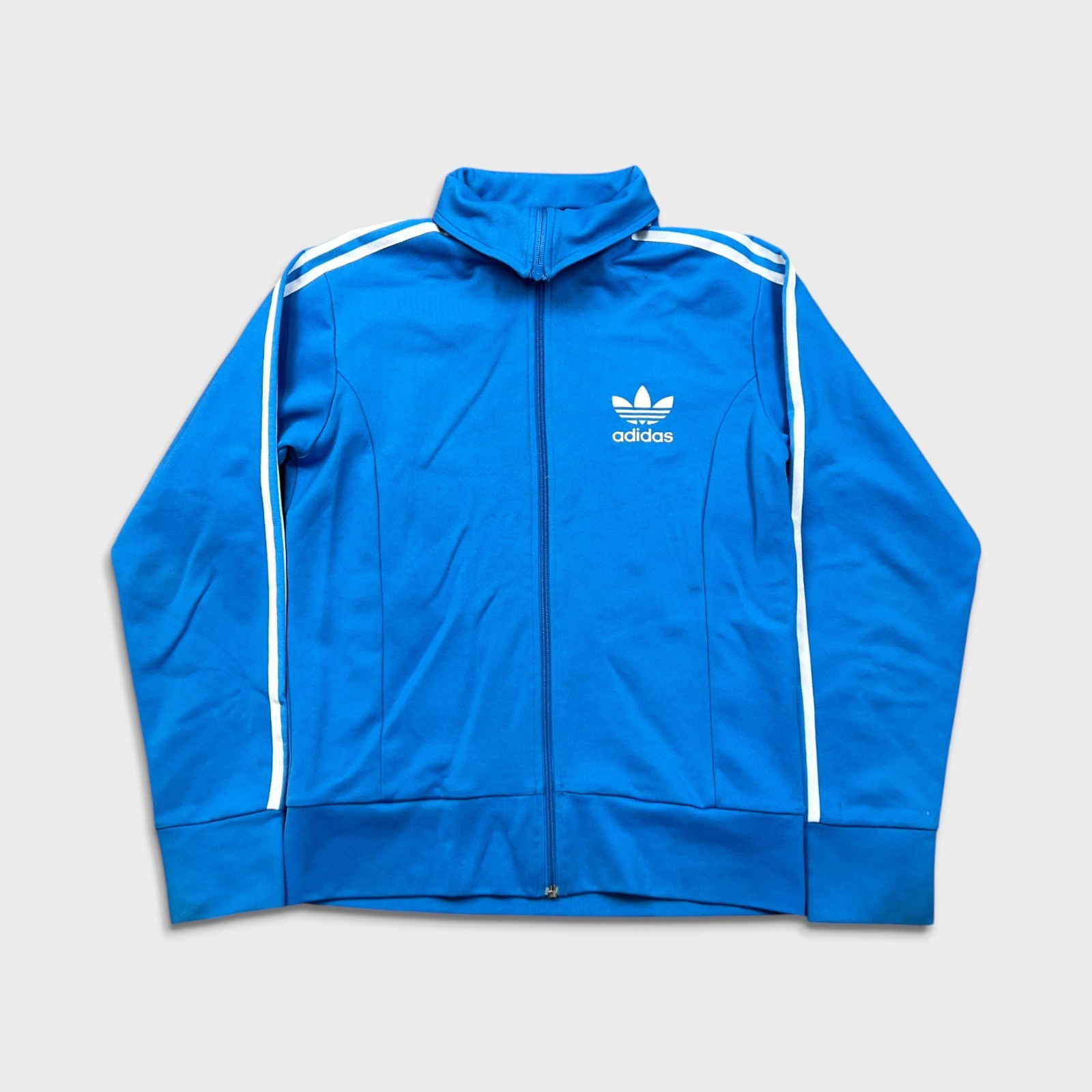 Adidas Originals Track Jacket Mens Medium Blue 3 Stripes Full Zip Tracksuit Top