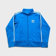 Adidas Originals Track Jacket Mens Medium Blue 3 Stripes Full Zip Tracksuit Top