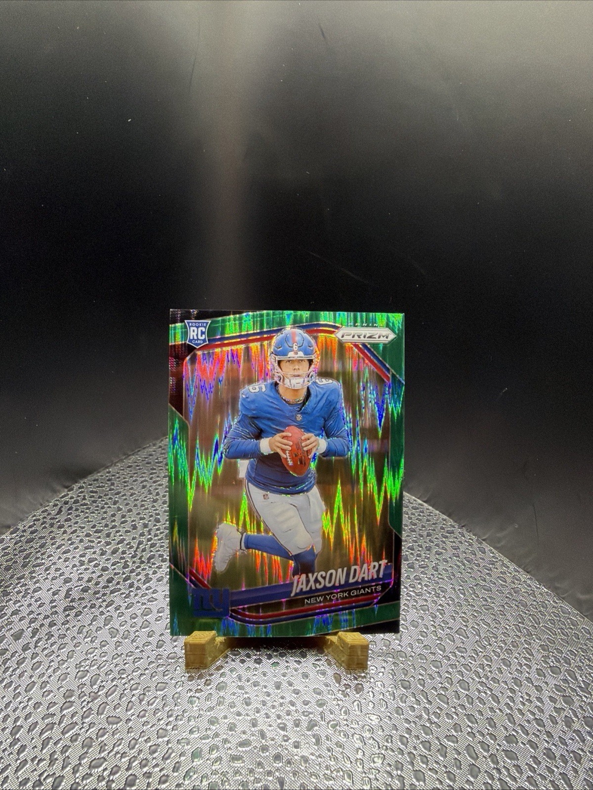 2025 Panini Prizm - Rookies Jaxson Dart #332 Green Flash Prizm (RC)