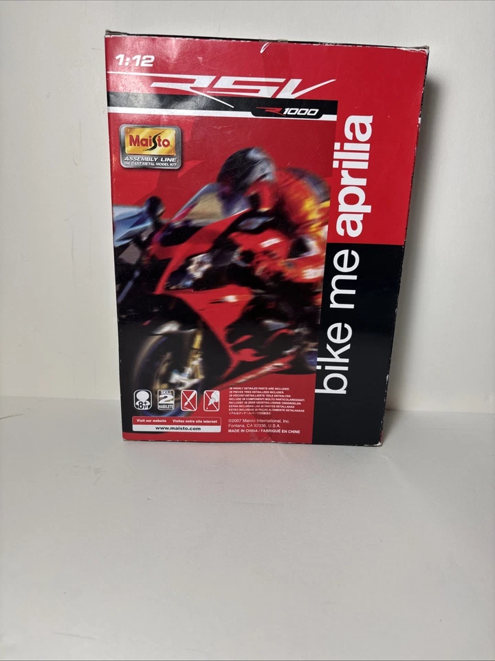Maistro Assembly Line Die-cast Metal Model Kit Aprilia RSV 1000 Motorcycle 1:12 - Image 3 of 4