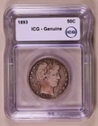 1893-P Barber Half Dollar ICG Genuine ***RARE ORIGINAL COIN***