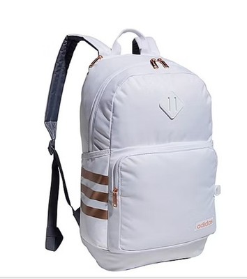 Adidas Classic 3-Stripes Backpack  20''H X 11.25''W X 8''D - Color: White/Copper