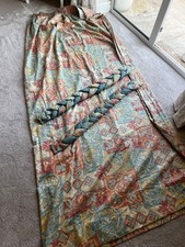 Vintage 90s Geometric Abstract Pencil Pleat Curtains Pair  Lined 95x95 inc
