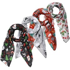 4 Pcs 4 Pcs Christmas Scarf Holiday Festival Scarf Winter Snowman Soft