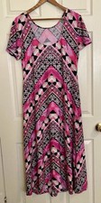 VTG 90s Y2K Dress Womens Size S/M Funky Colorful Stretch Short Sleeves Maxi