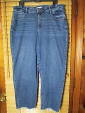 Ava  Viv High-Rise Slim Straight Women's 20 Denim Blue Jeans Pants Dark Wash