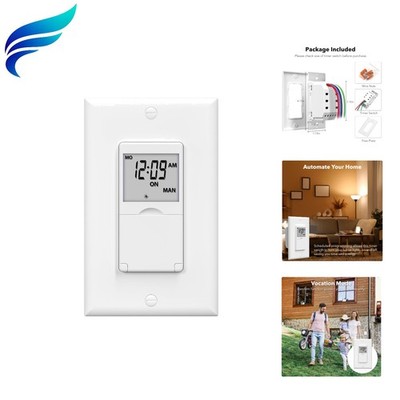 7 Day Programmable in-Wall Timer Switch for Lights, Digital Light Switch Time...