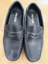 PRADA Calzature Uomo Men's Black Loafers Size EU 7 US 8