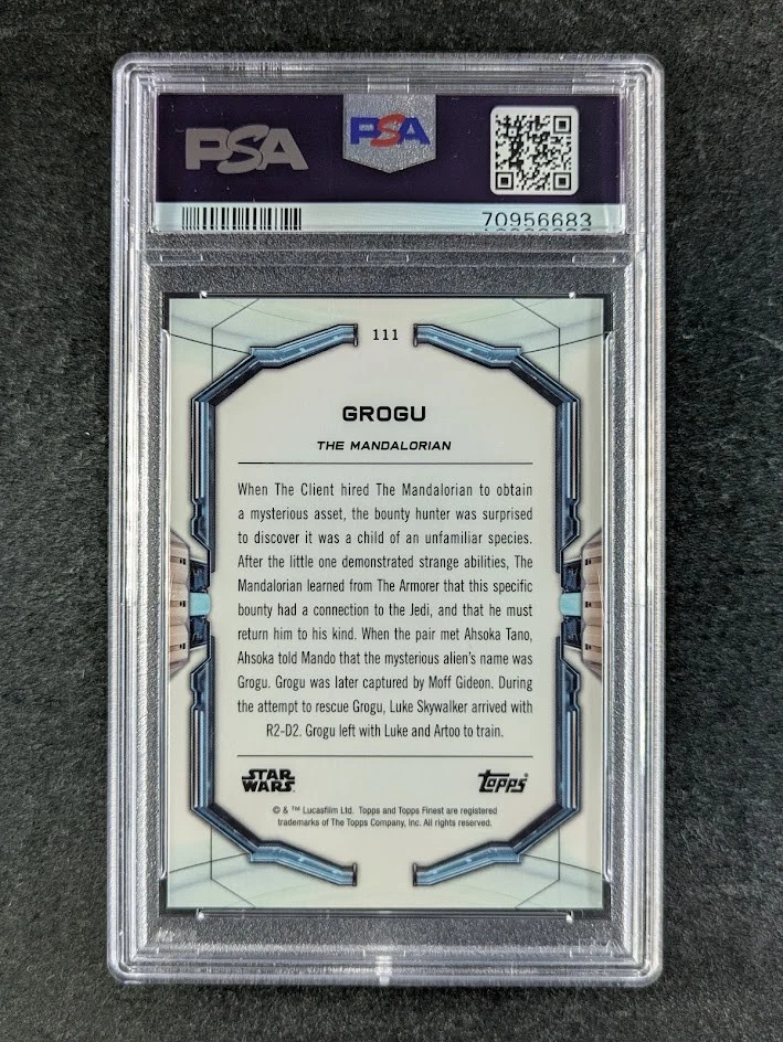 2022 Star Wars Topps Finest GROGU Refractor SP Sci-Fi Character #111 PSA 10 - Image 2 of 3