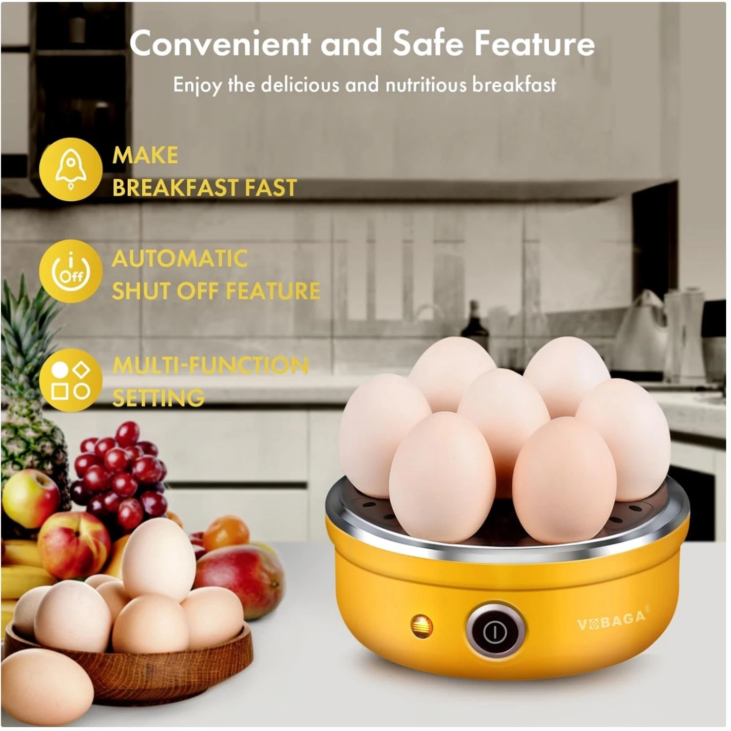 Multifunctional Egg Cooker for Soft, Medium, Hard Eggs