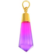 Pendant Bio-Tourmaline Quartz 14CT Gold Plated  Handicraft Jewelry  1.5''