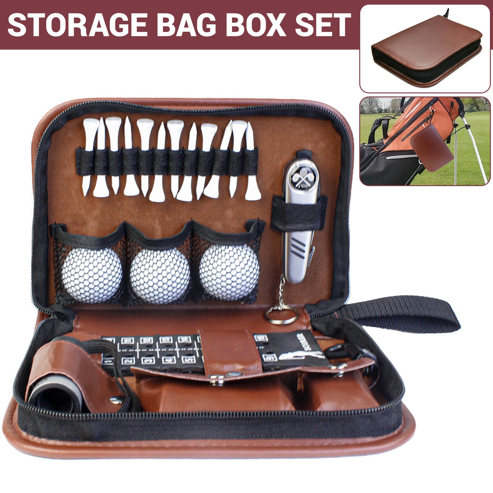 Gifts Golf Accessories Set With Hi-end Case, Golf Balls, Rangefinder
