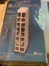 Closet Mates Shoes & Accessory Bag Eight Shelves Grey Floral Pattern Zip Front