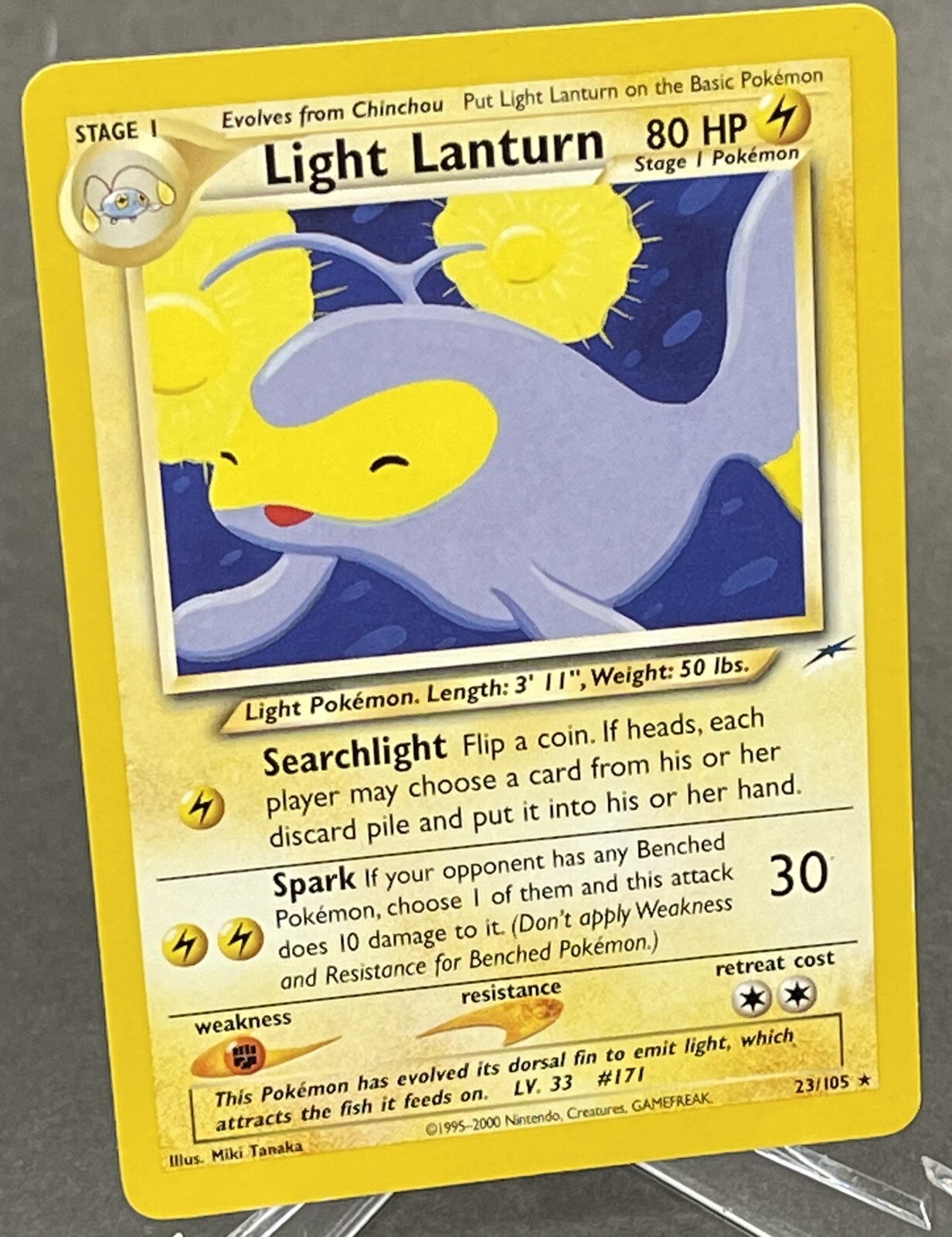 Pokémon TCG: Neo Destiny - Light Lanturn 23/105 Rare Pokemon Card NM