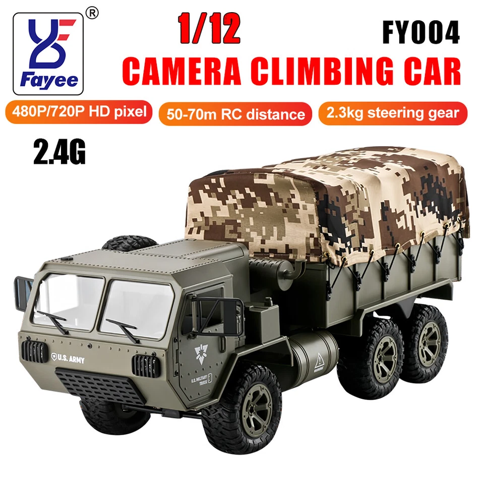 FAYEE FY004 RC Climbing Car 2.4G 6WD HD Camera Remote Controller Vehicle Truck - Image 4 of 4