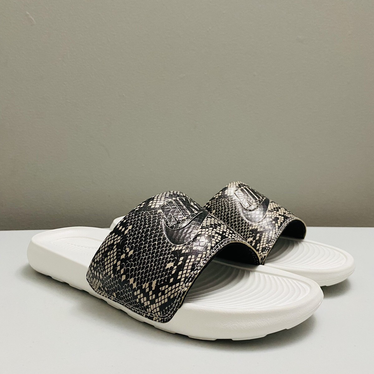 Nike Victori One Women's Sandals Slides CN9676-007 Snake Skin