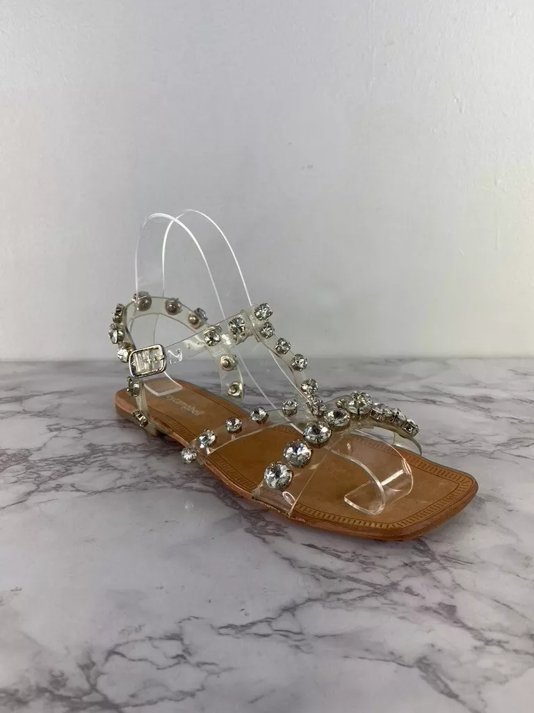 Jeffrey Campbell Calath Sandals 6 37 Silver Studded Embellished