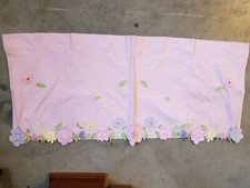 Pottery Barn Kids "Pink Appliqued Flowers" Valance 44 X 18