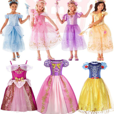 Mädchen Prinzessin Kleid Kinder Kostüm Rapunzel Cinderella Cosplay Geschenke