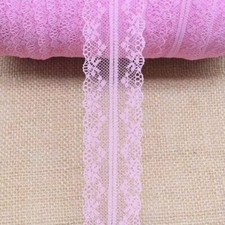 Organza Lace Ribbon 40mm per 10 mtrs - Pink Style 2