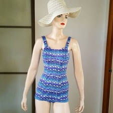 1950s Vintage Rosemarie Reid swimsuit with cut out neckline XS