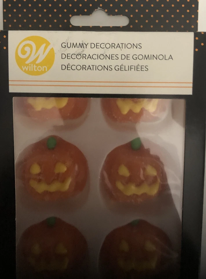 Pumpkin Jack O'Lantern Gummy Decorations 1 ea 8 Ct Wilton Halloween-See Below - Image 2 of 4