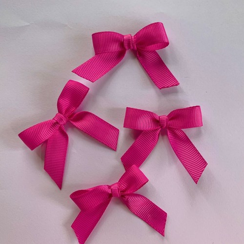 Hot Pink Hand Tied 20 Bow Pack 13mm solid Grosgrain Ribbon Crafting Card Making - Picture 2 of 8