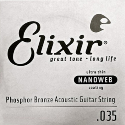 Elixir 16102 Nanoweb - Phosphor Bronze, medium (013-056), Satz / Einzelsaiten