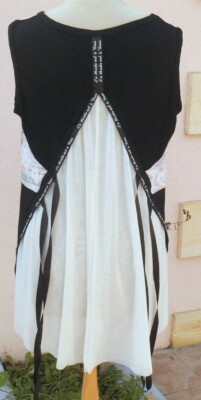 tunique noir/rose la mode est a vous LMV 40 42 modele * BOON * bon état  (lavée)