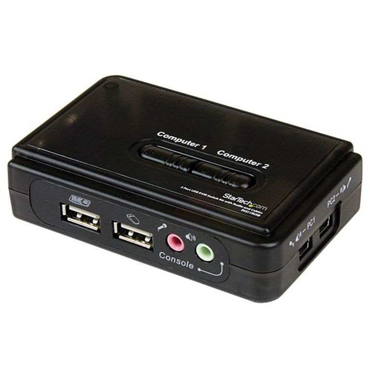 StarTech.com Switch KVM a 2 porte VGA USB con audio e cavi - Commutatore VGA USB