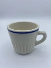 Vintage USA Stackable Ivory Porcelain Coffee Tea Cup Mug Restaurant Ware M Logo
