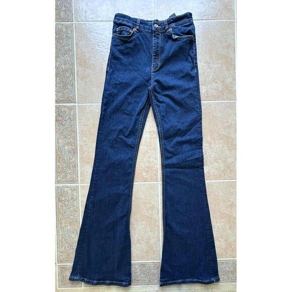 zara Slim jeans wide leg stretch women size 4 In seam 32.5