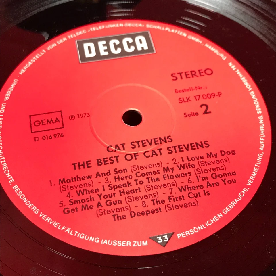 The Best Of Cat Stevens 1973 German vinyl LP I'm Gonna Get Me Gun Mathew & Son ~ - Image 3 of 4