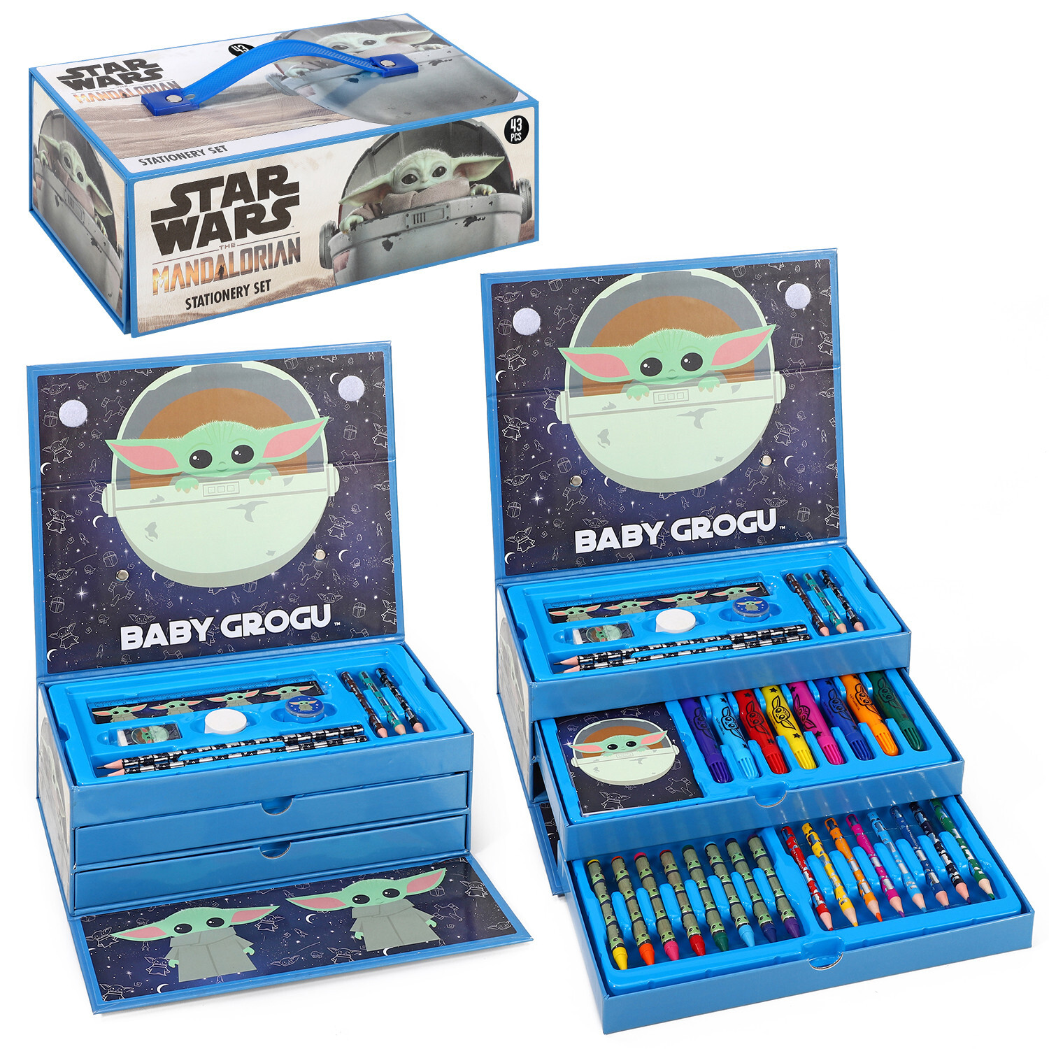Star Wars 34pcs Kids Colouring Art Set with Watercolour Felt Tip Pens Crayons