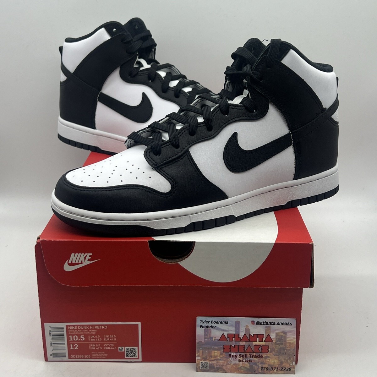 Size 10.5 - Nike Dunk High Black White Brand New Og All Size 10.5 - Nike Dunk High Black White Brand New Og All