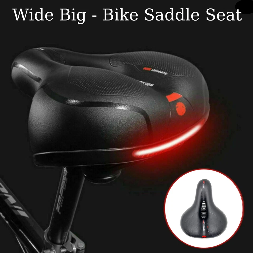 Comfort Bike Seat Cushion Soft Gel Extra Wide Big Bum Bicycle Saddle Pad Sporty - Image 2 of 4