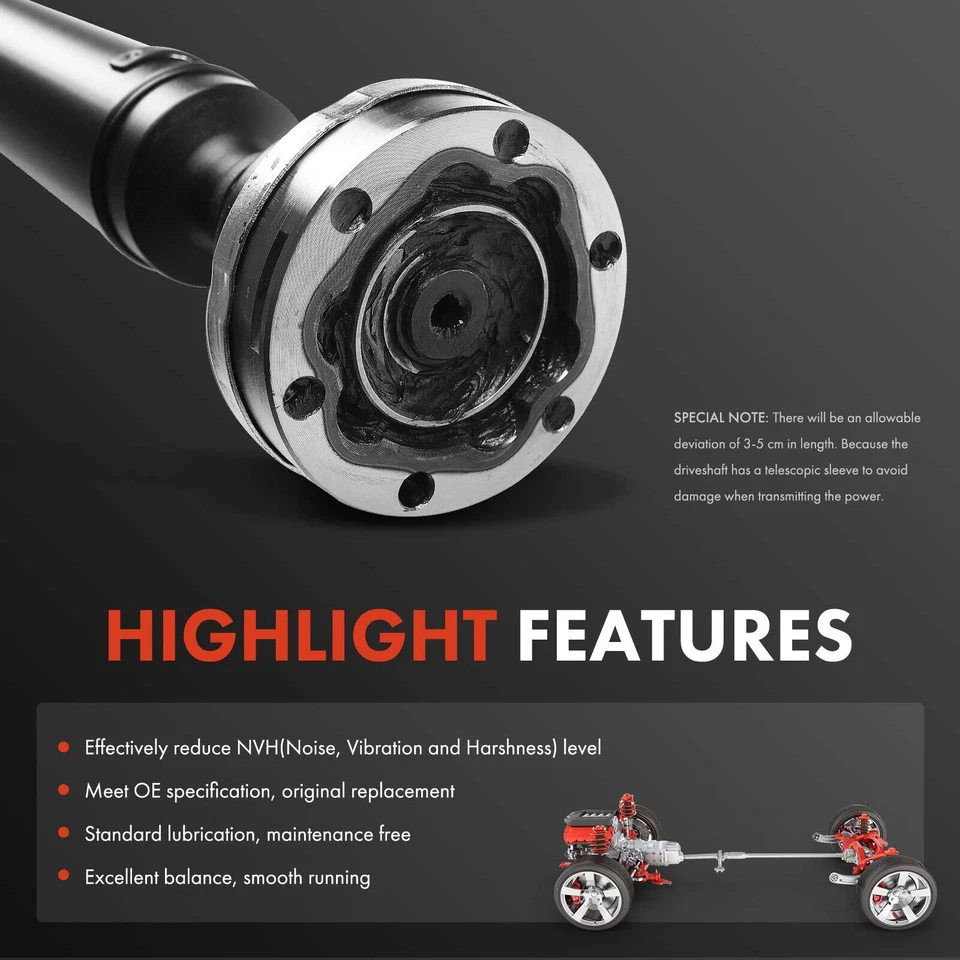 Conjunto de eje de transmisión automático para BMW 525i 530i E39 01-03 tracción trasera 26101229699 Foto 4 de 4