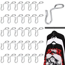 50 Pieces Clothes Hanger Connector Hooks Metal Hanger Extender Hooks Hanger H...