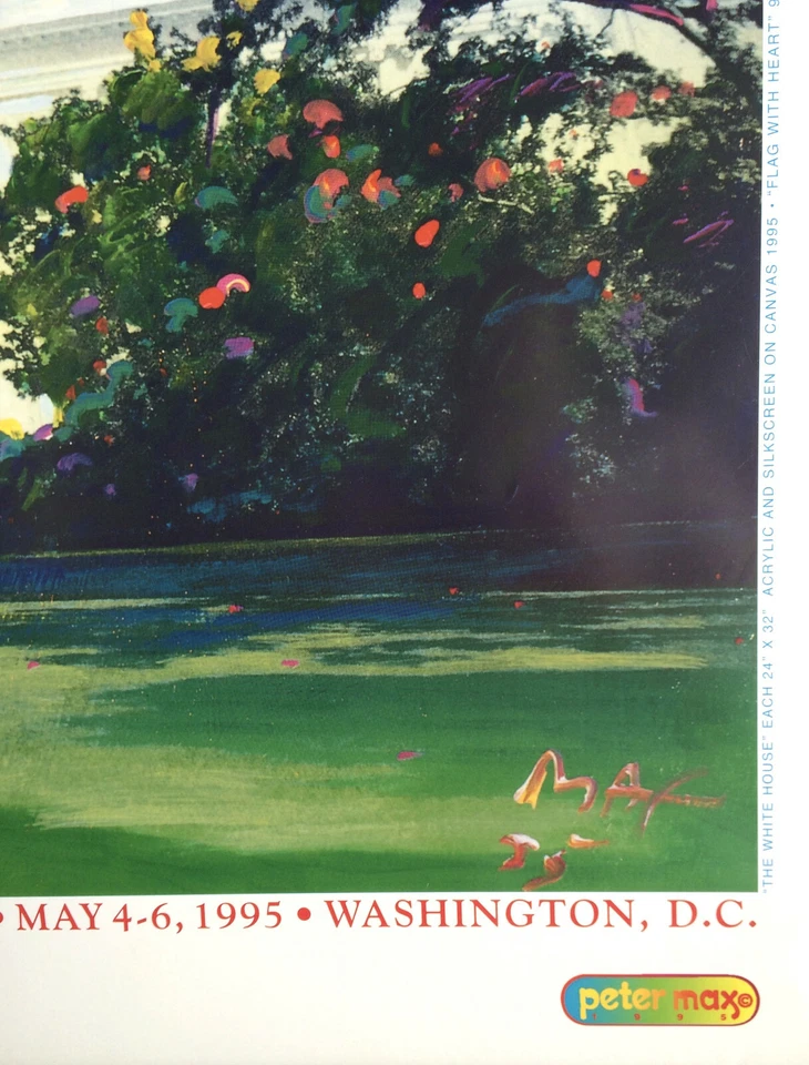 Póster conmemorativo raro de Peter Max THE WHITE HOUSE FELLOWS, WASHINGTON DC 1995 Foto 2 de 4