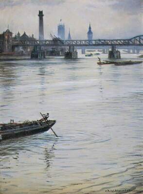 C R W Nevinson The Temporary Waterloo Bridge 1938 17''x 22'' Archival Art Print