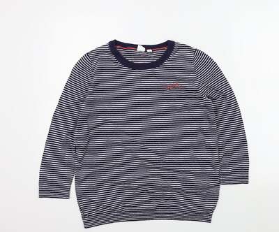 GAP Damen Pullover Pulli blau Rollkragen gestreift 100% Baumwolle Größe S