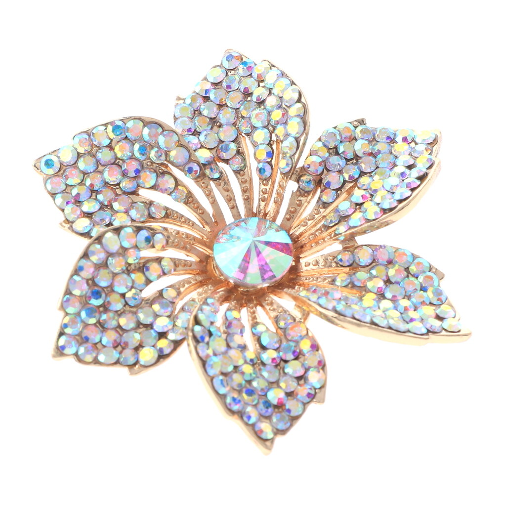 ぶりページ Gold Tone Metal Crystal Rhinestone Flower Brooch P1469-GAB | eBay