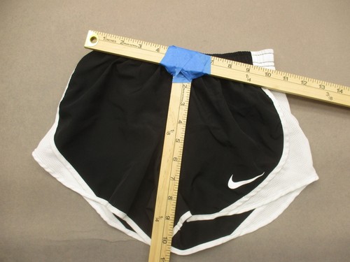 NIKE DRI-FIT Size S Girls Black Stretch Waist Lined Athletic Running Shorts 896 - Picture 2 of 8