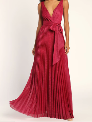 magenta pleated dress Magenta Pleated Halter Dress