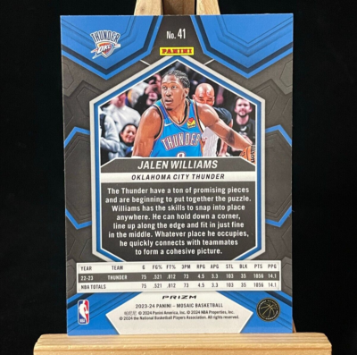 イン・メモリー・オブ・テレンス・ジャッド JALEN WILLIAMS 2023-24 Panini Mosaic GENESIS Prizm #41 Thunder