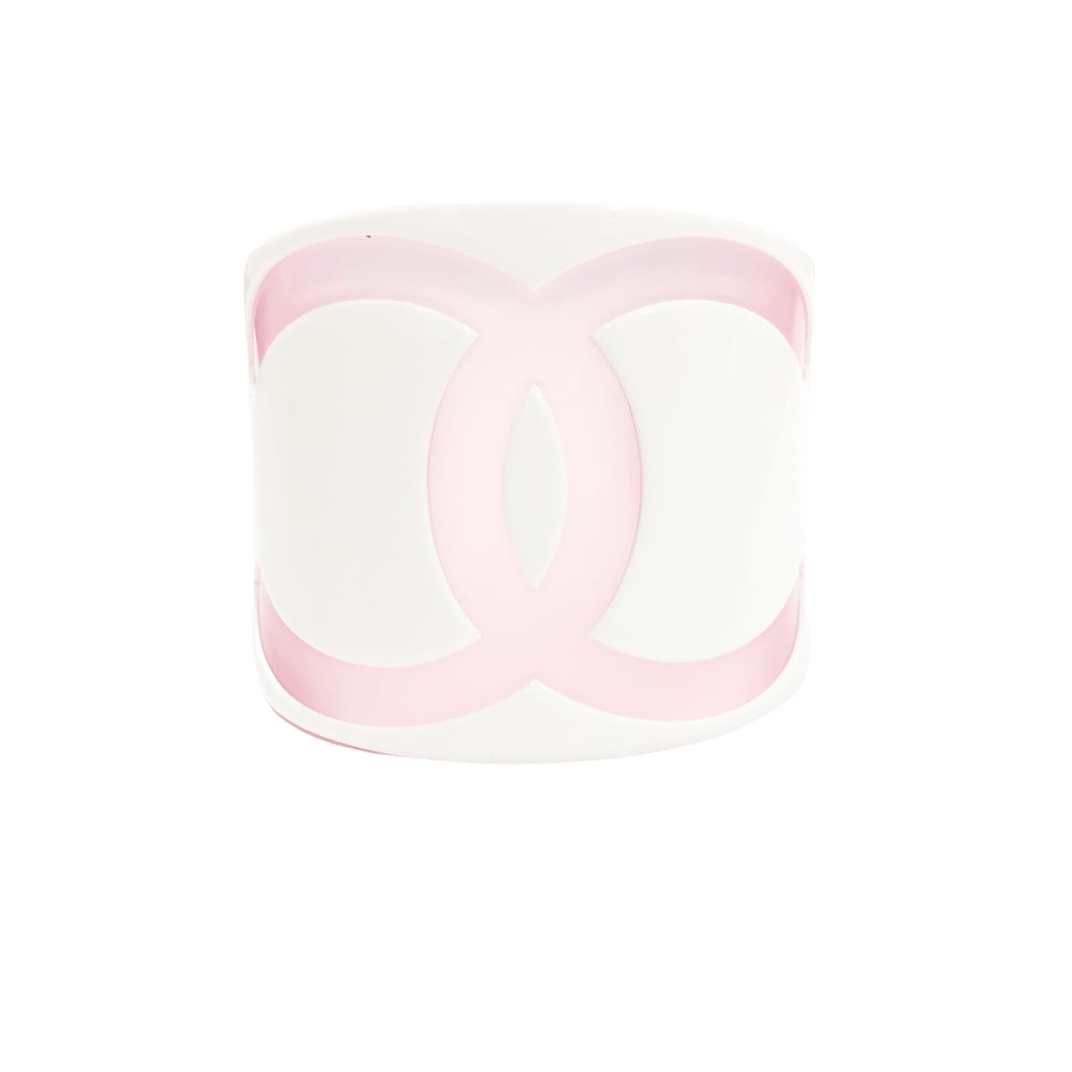 CHANEL 楽1番 CHANEL Bangle Bracelet 01P Coco Mark Logo White Pink Length17cm